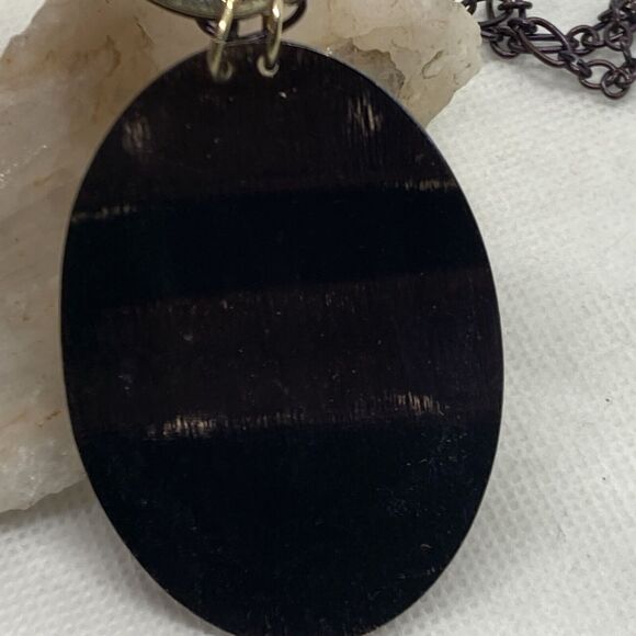 Vintage 1990s Bill Blass Copper Chain Necklace Pendant Adjustable 17'' - 20'' - Picture 6 of 9